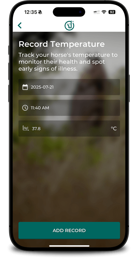 Ajouter la température du cheval