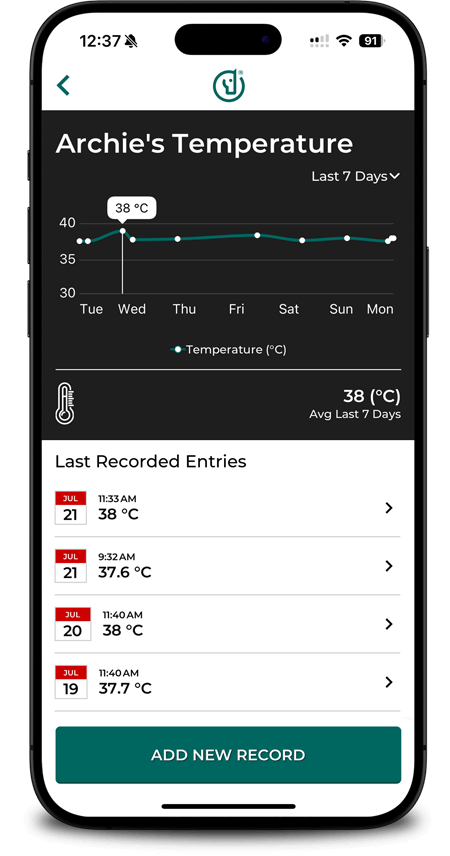 Suivre la température du cheval